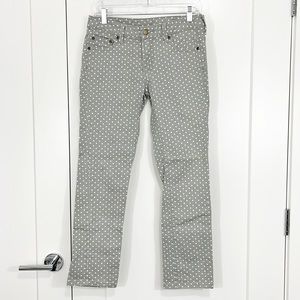 Garnet Hill | Gray Polka Dot Women's Jeans | Size 4 Petite